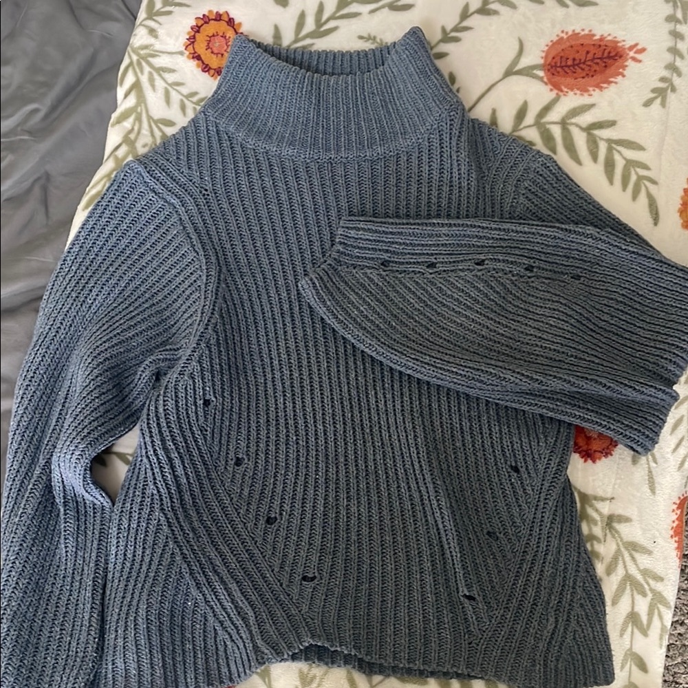 Cozy Blue Turtleneck Sweater